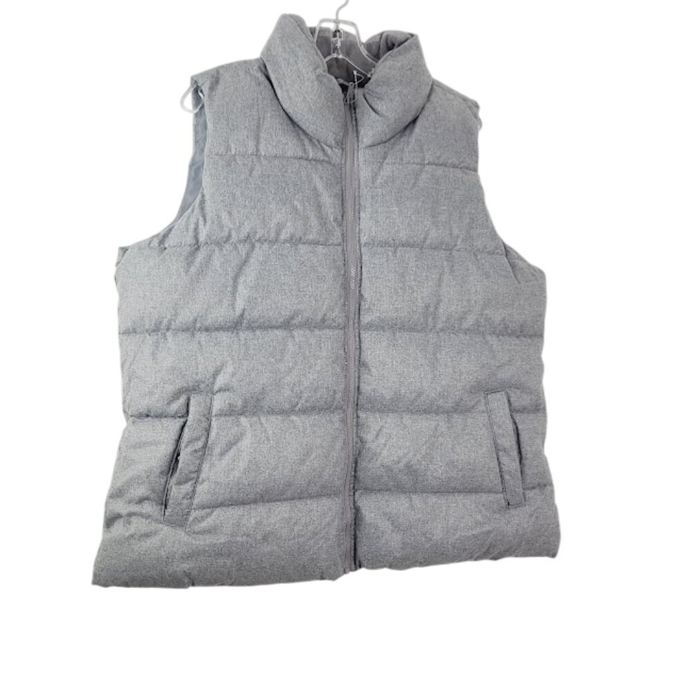Old Navy Men's Gray Heather Sleeveless Padded Winter Puffer Vest Size XL